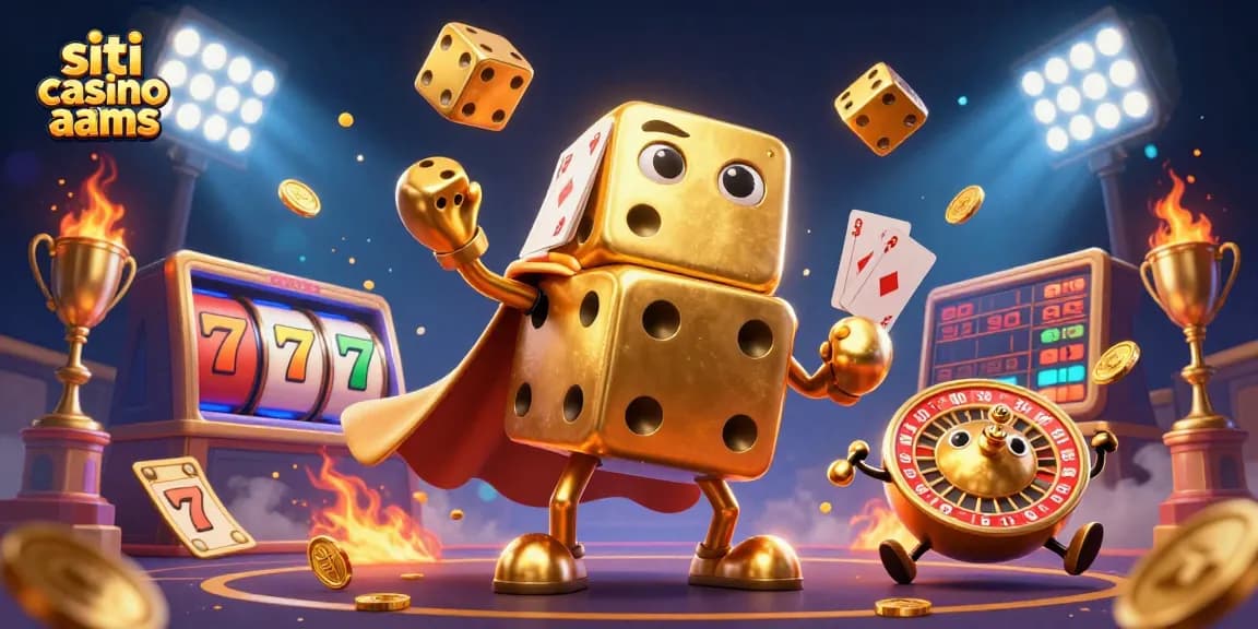 Experience the thrill of siti casino non aams with an engaging 3D illustration showcasing golden dice and vibrant casino elements.