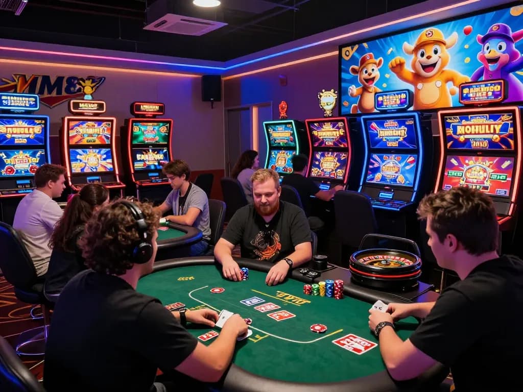 Exciting online gambling experience at MM88 featuring players engaged in games with vibrant graphics.