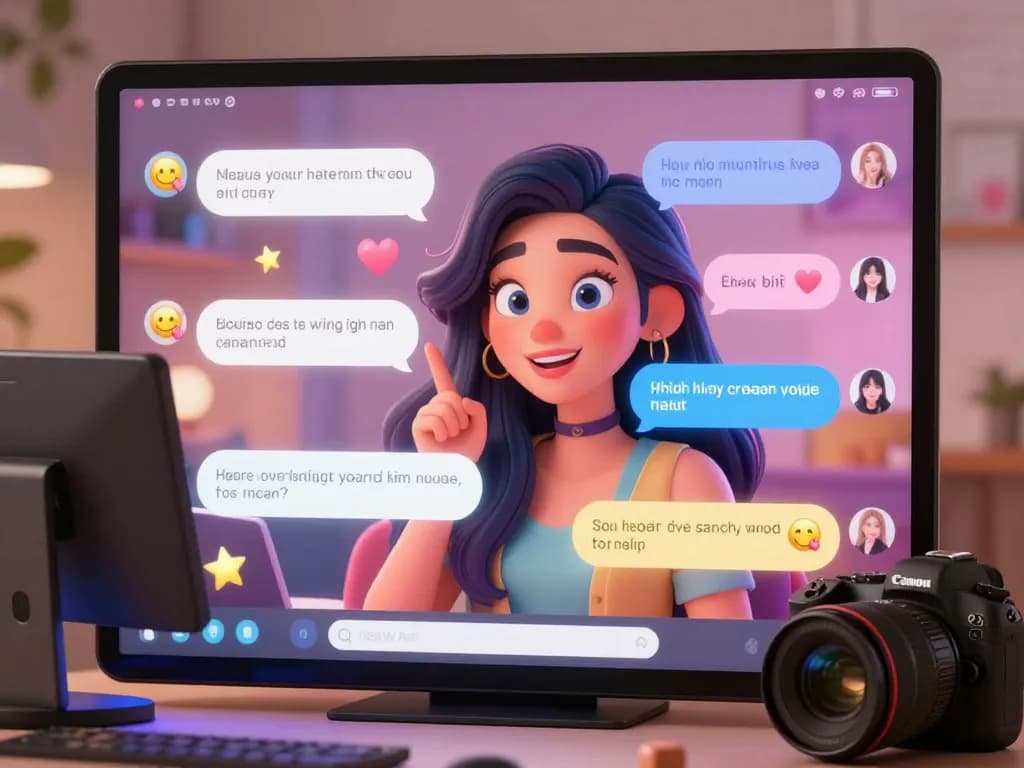 Engaging NSFW AI chat scene with animated character and playful interface, highlighting fun interactions.