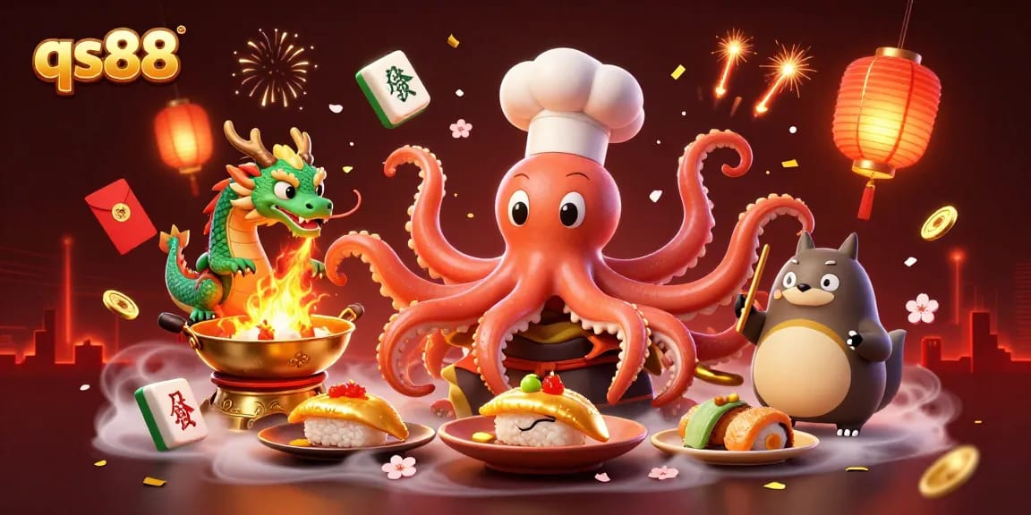 Engage in thrilling gameplay at qs88 with vibrant and dynamic casino-themed illustration.