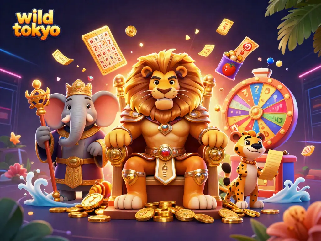 Play slots and win at Wild Tokyo Casino with vibrant 3D characters and dynamic gambling elements.