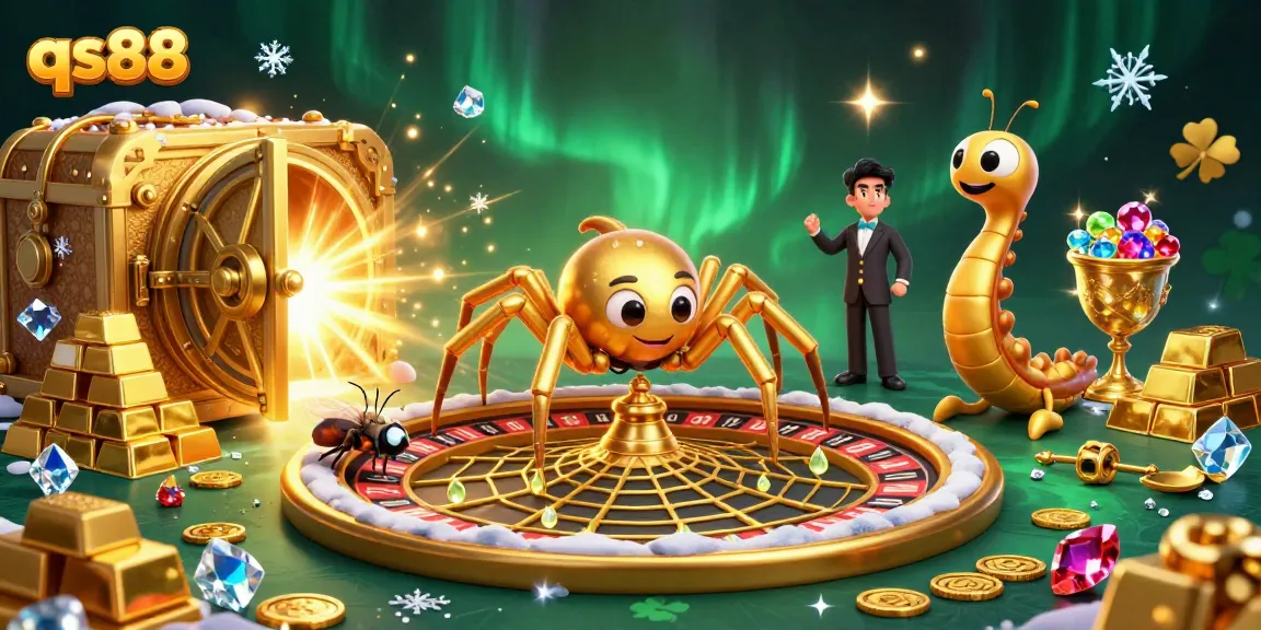 Spin to win at qs88 with a vibrant 3D casino scene of bets and thrills.